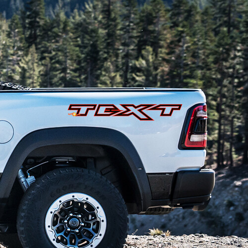 Individuelle Konturen-Buchstaben Seiten Vinyl-Aufkleber für Dodge Ram Rebel 1500 TRX