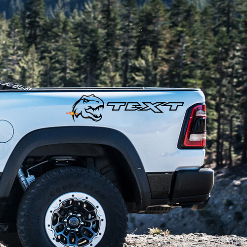 T-Rex Custom Text Seitenwand-Vinylaufkleber-Kit für Dodge Ram 1500 Rebel TRX
