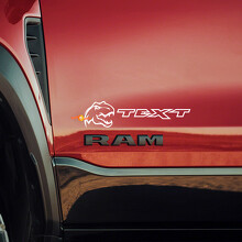 Kleines T-Rex Custom Text Seiten-Vinyl-Aufkleber-Set für Ram 1500 TRX Rebel_2