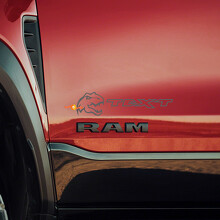 Kleines T-Rex Custom Text Seiten-Vinyl-Aufkleber-Set für Ram 1500 TRX Rebel_3