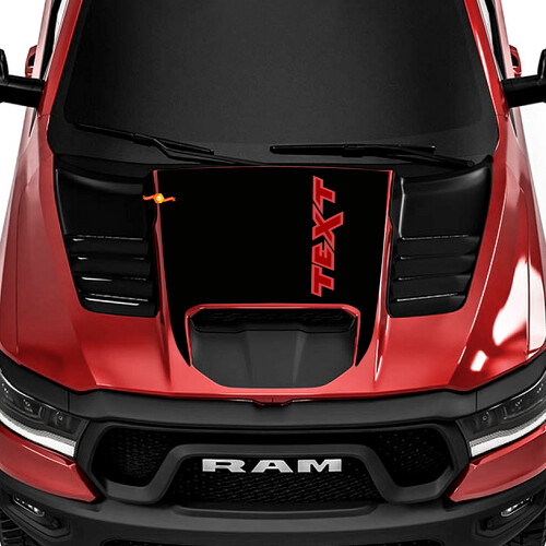 TRX Stil benutzerdefinierter Text Motorhauben-Vinylaufkleber für Dodge Ram Rebel 1500 TRX 2022+