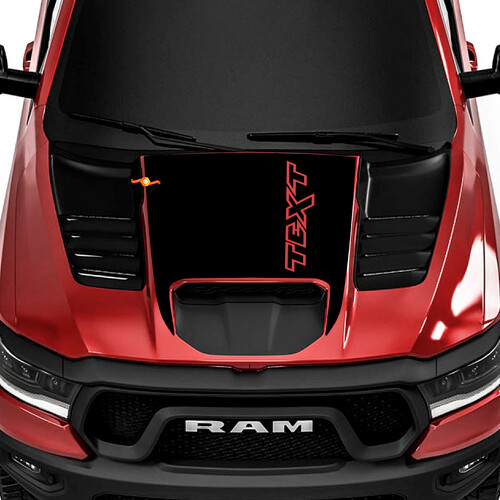 Individuelles Text-Schwarzout-Hauben-Vinylaufkleber für Dodge Ram Rebel 1500 TRX
