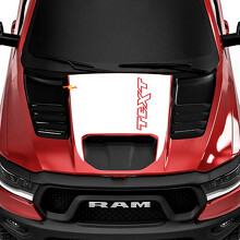 Individuelles Text-Schwarzout-Hauben-Vinylaufkleber für Dodge Ram Rebel 1500 TRX_2