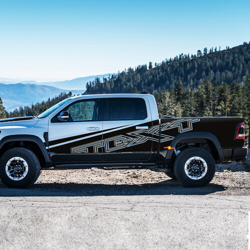 TRX-Stil individuelles seitliches Vinyl-Aufkleberset für Dodge Ram 1500 Rebel/TRX