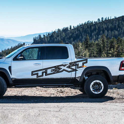 Konturierte benutzerdefinierte Schriftzüge Seiten-Vinylaufkleber für Dodge Ram 1500 Rebel TRX