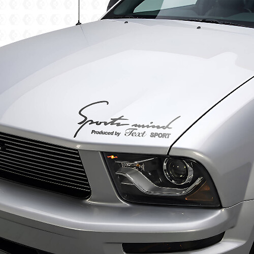 Individuell gestalteter Schriftzug Sports Mind Motorhauben-Aufkleber aus Vinyl