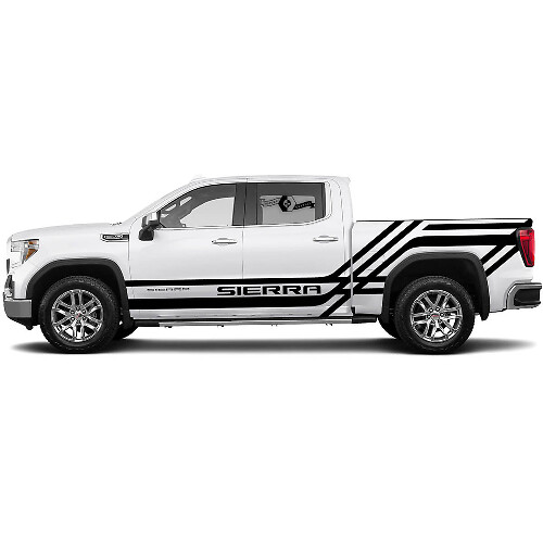 2x Seitenaufkleber für 1500 Gmc Sierra Schweller Bettseite SPLASH Vinyl Aufkleber Aufkleber Grafik-Kit
