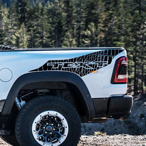 Dinosaur Skin individuelles Text-Vinyl-Aufkleber-Set für Dodge Ram Rebel 1500 TRX