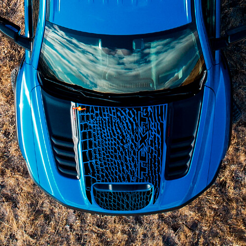 Dinosaur Skin benutzerdefinierter Text Motorhauben-Vinylaufkleber für Dodge Ram Rebel 1500 TRX