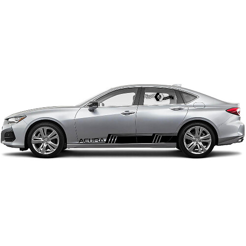2x Acura 2021 TLX Türen Seite Mehrfarbiges Logo Grafiken Acura TLX Auto Rennsport Vinyl Aufkleber Sticker
