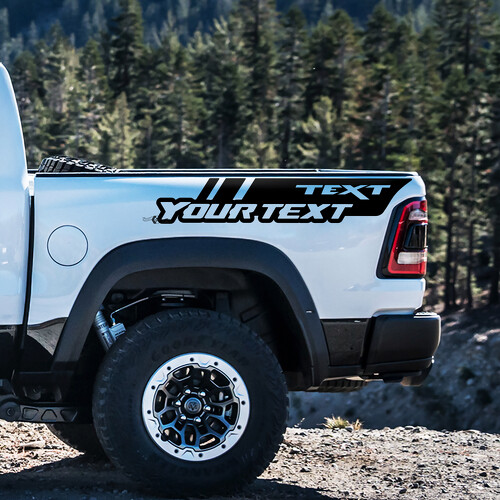 Benutzerdefinierter Text Nachttisch Vinyl-Aufkleber für Dodge Ram 1500