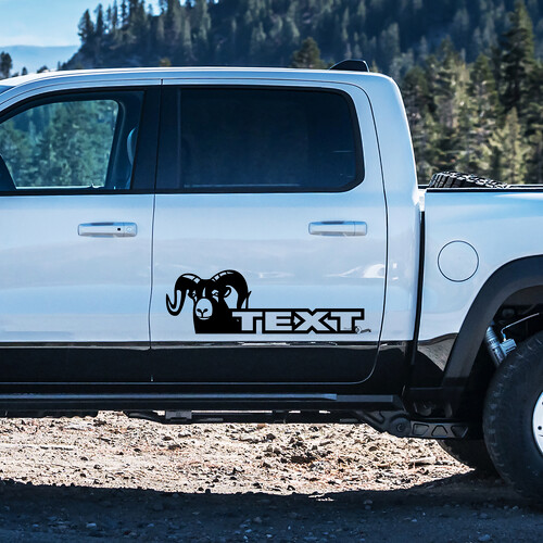 Benutzerdefinierter Text Hemi-Stil Türseiten Vinyl-Aufkleber für Dodge Ram 1500