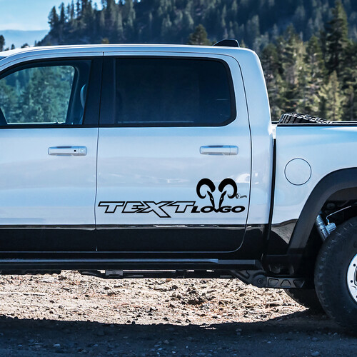 Benutzerdefinierter Text & Logo Hemi Style Tür Vinyl-Aufkleber für Dodge Ram 1500