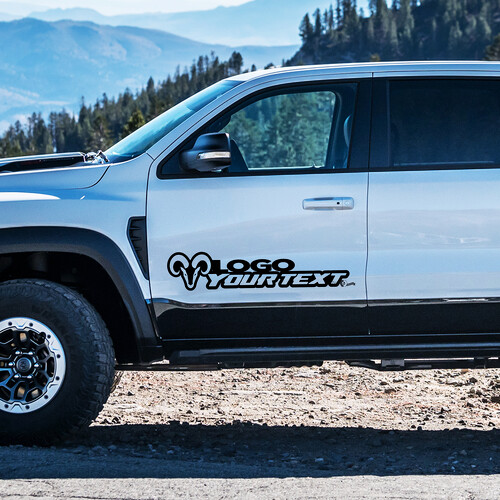 Individuell gestalteter Text- und Logo-Hemi-Stil Seitenvinylaufkleber für Dodge Ram 1500