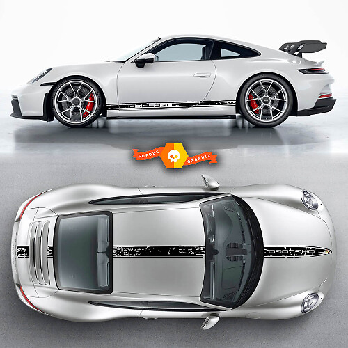2 Porsche 911 Porsche Carrera Seitenschweller Motorhaube Dach Seitenstreifen Türen Kit Aufkleber Sticker
