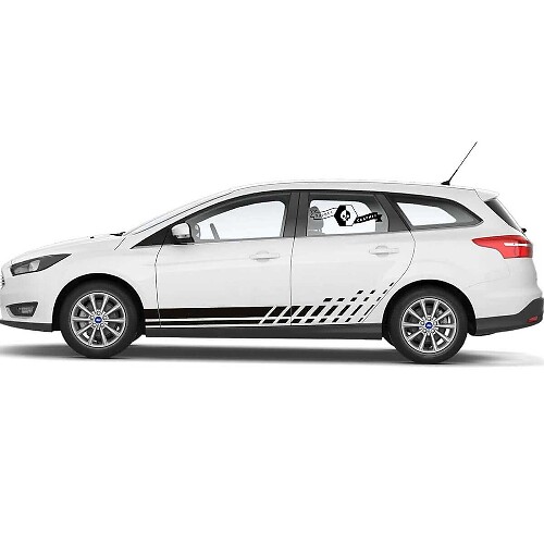 2x 2021+ Musclecar Focus Türen Seite Neue Rocker Panel Musclecar Focus Auto Racing Stripe Vinyl Aufkleber Sticker
