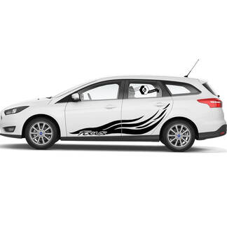 Paar Ford Focus Splash Side Door Schweller Seitenstreifen Aufkleber Graphic Kit
