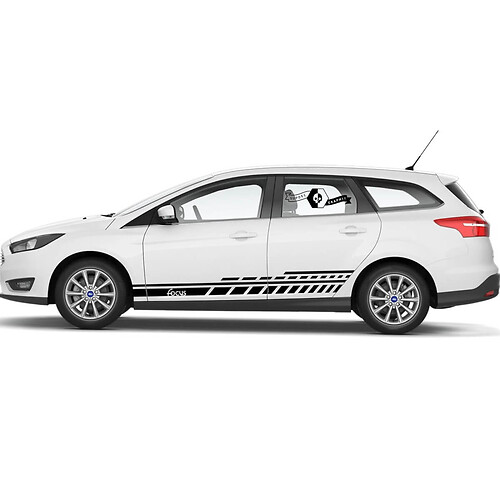 Paar 2021+ Ford Focus Doors Seite Neues Rocker Panel Ford Focus Logo Racing Stripe Vinyl Aufkleber