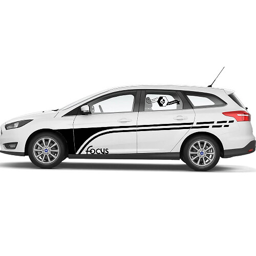 Paar 2021+ Ford Focus Kotflügeltüren Seitenaufkleber Ford Focus Logo Auto Racing Stripe Vinyl Aufkleber
