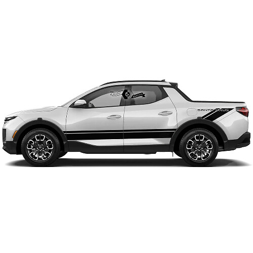 Modernes Rallye-Seitenstreifen Vinyl-Aufkleber-Set für Hyundai Santa Cruz