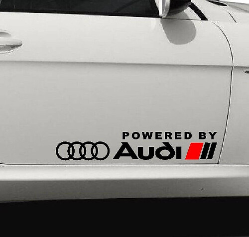 2 ANGETRIEBEN VON AUDI A3 A4 A6 A8 RS3 RS4 Aufkleber Decals
