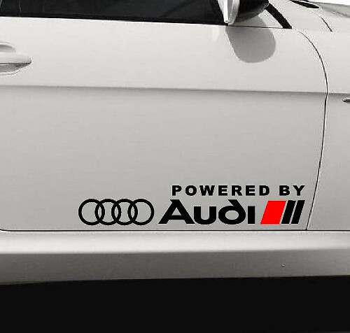 Angetrieben von Audi Seitentür Vinyl-Aufkleber Set für Audi