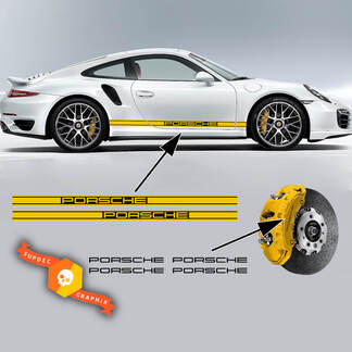 Paar Porsche 911 996 Carrera Turbo 2 Farben Seitenstreifen Aufkleber + 4 Bremssättel Aufkleber Vinyl Aufkleber Aufkleber

