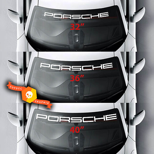 Porsche Logo Spider Windschutzscheibenstreifen Kit Aufkleber Sticker
