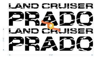Paar TOYOTA Landcruiser Land Cruiser Prado Distressed Graphics Vinyl-Aufkleber-Serie
