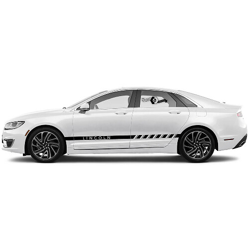 2 x 2020 Lincoln MKZ Türen Streifen Rocker Panel Seitenlinien Logo Vinyl Aufkleber Grafiken Sticker

