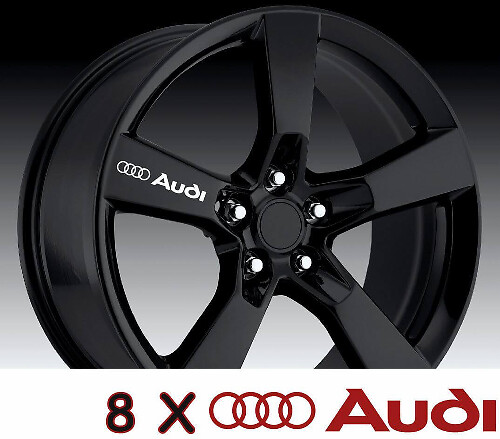 Audi Ringe Rad Speichen Vinyl Aufkleber Set für Audi