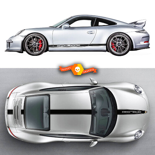 Paar Porsche 911 Porsche Carrera Rocker Panel Hood Roof Side Stripes Doors Kits Aufkleber Sticker
