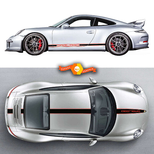 GT3 RS Style Racing Streifen Vinyl Aufkleber Set für Porsche 911 991