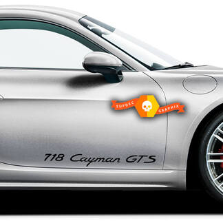 Paar Porsche Aufkleber 718 Cayman GTS Porsche Türen Seitenaufkleber Aufkleber

