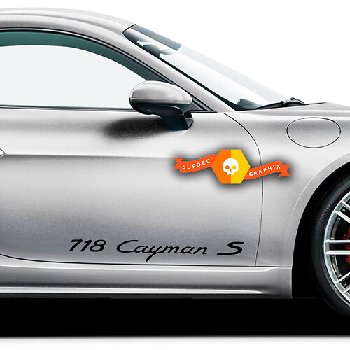 Paar Porsche Aufkleber 718 Caymans Porsche -Türen Seitenaufkleber Aufkleber