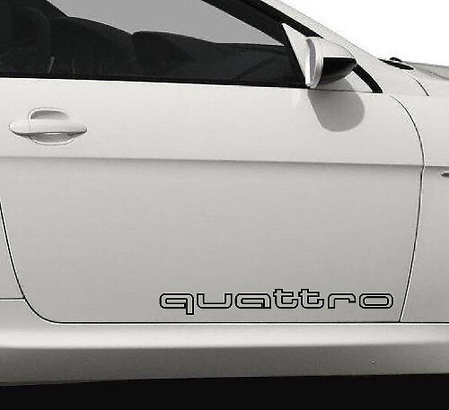 Quattro Outline Buchstaben Seitentür Vinyl-Aufkleber Set für Audi Fahrzeuge