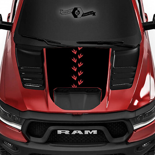 Dinosaurier-Spuren Motorhauben-Aufkleber für Dodge Ram 1500 Rebel TRX
