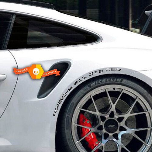 Markenbeschriftungs-Set für den hinteren Kotflügel aus Vinyl für Porsche 911 GT3 RSR