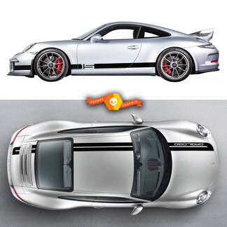 2 Porsche Sport Cup Edition Racing Seitenstreifen Carrera Dachstreifen Türen Kit Aufkleber Aufkleber
