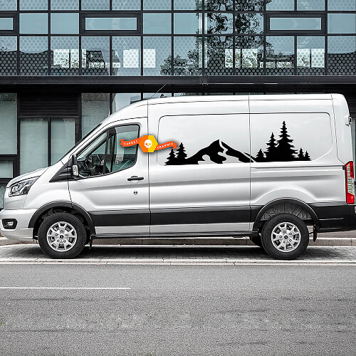 2023 FORD TRANSIT-TRAIL Mountain Forest Vinyl-Aufkleber, jede Größe, passend für Nissan, Toyota, Chevy, GMC, Dodge, Ford

