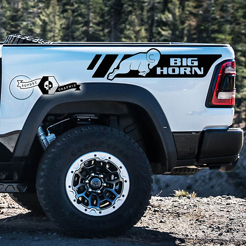 Big Horn hintere seitliche Vinyl-Aufkleber-Kit für Dodge Ram 1500
