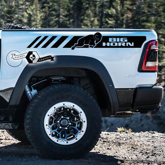 2x Dodge Ram Rebel 2022+ 2023+ 1500 TRX Ram Bett Seitenstreifen Big Horn Truck Vinyl Aufkleber Grafiken
