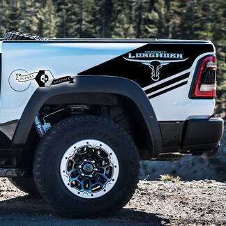 2x Dodge Ram Rebel 2022+ 2023+ 1500 TRX Ram Bed Side Splash Long Horn Laramie Truck Vinyl Aufkleber Grafiken

