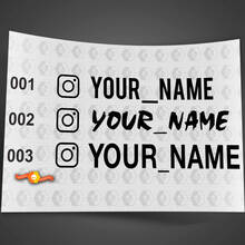 Benutzerdefinierter Name Instagram Benutzername Satz von Aufklebern
 2