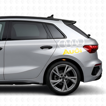 Audi Schriftzug und Ringe Seitenaufkleber Set für Audi Fahrzeuge_10