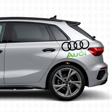 Audi Schriftzug und Ringe Seitenaufkleber Set für Audi Fahrzeuge_3