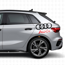 Audi Schriftzug und Ringe Seitenaufkleber Set für Audi Fahrzeuge_4
