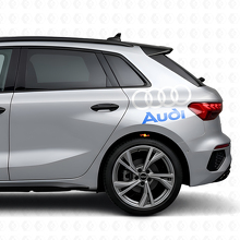 Audi Schriftzug und Ringe Seitenaufkleber Set für Audi Fahrzeuge_7