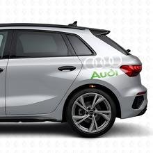 Audi Schriftzug und Ringe Seitenaufkleber Set für Audi Fahrzeuge_8