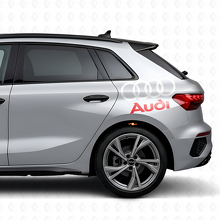 Audi Schriftzug und Ringe Seitenaufkleber Set für Audi Fahrzeuge_9